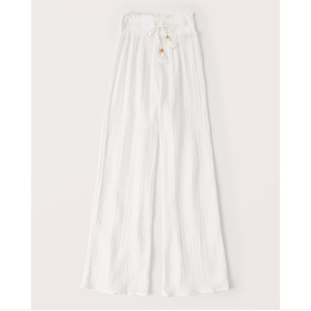 Abercrombie gauzy white swim cover up pants